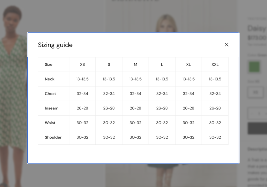 How do I add a Size Chart to my products? - Fuel Themes Documentation